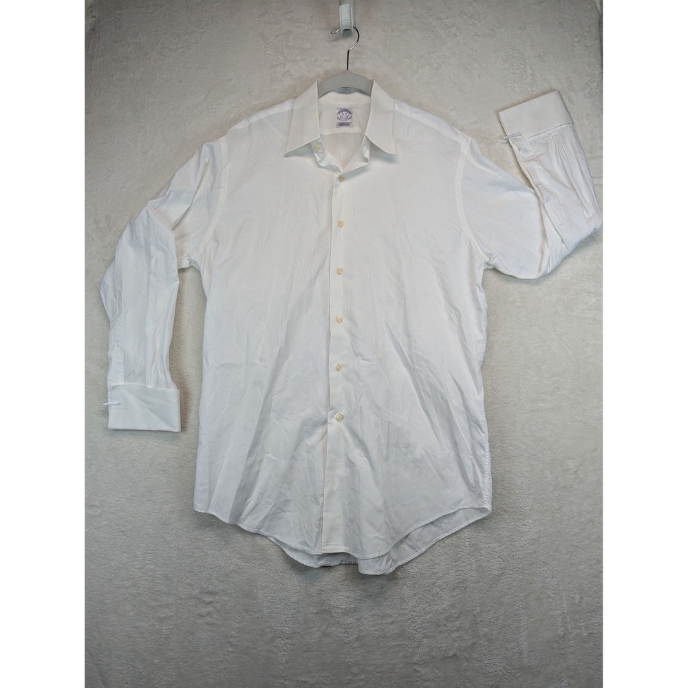 Brooks Brothers 1818 Dress Shirt Mens 16-32 White French Cuff Made in USA